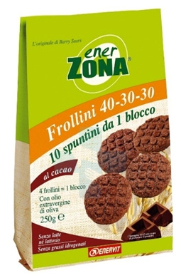 EnerZona Linea Alimentazione Dieta a ZONA Frollini Cacao 40-30-30