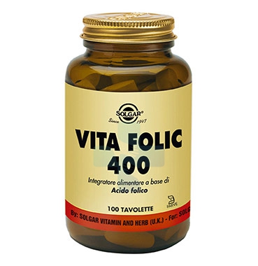 Solgar Linea Vitamine Vita Folic 400 Integratore Alimentare 100 Tavolette