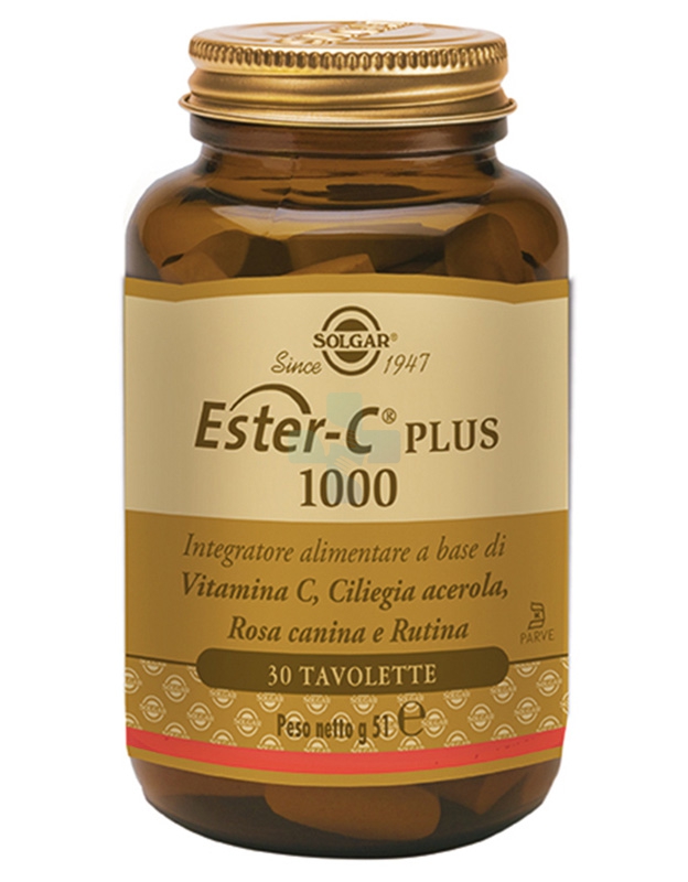 Solgar Linea Vitamine Minerali Ester-C Plus 1000 Integratore 30 Tavolette
